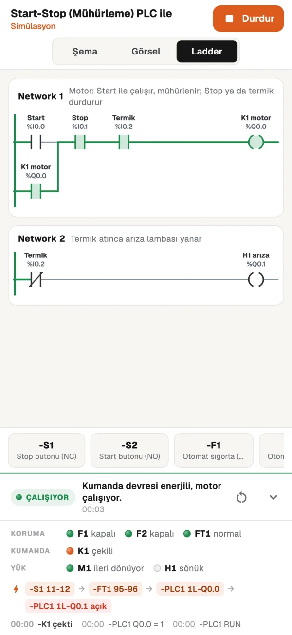 PLC ladder programı