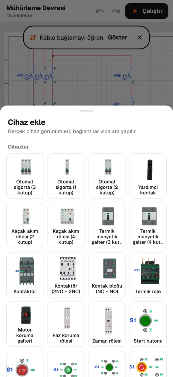 Cihaz ekleme listesi